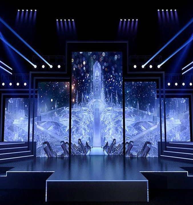 Lively concert scene with stage lights and audience